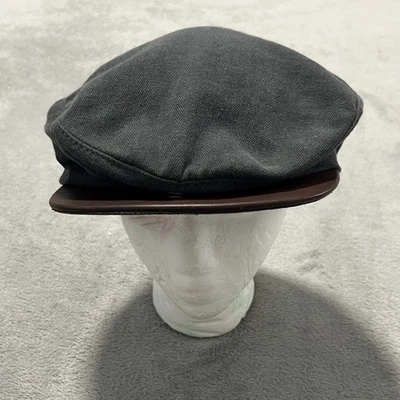 Nike Hat Mens L Gray Herringbone Leather Brim Vintage USA Made Newsboy Cap - Image 1 of 4
