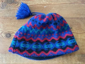 Merkley Headgear Red Purple Green Pure Virgin Wool Winter Hat Beanie Tassel - Picture 1 of 6
