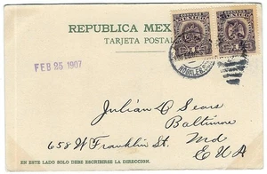 1907 Nogales, Mexiko Postkarte #304 Paar - Stadt Sarg getragen - Bild 1 von 1