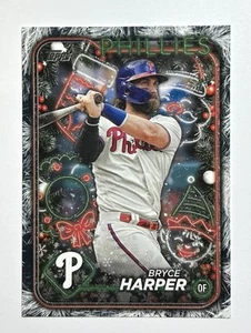 2024 Topps Holiday #H179 Bryce Harper Silver Glitter Holiday Tree - Bild 1 von 3