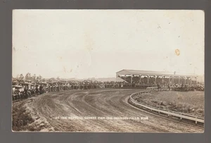 Redwood Falls MINNESOTA RPPC 1915 COUNTY FAIRGROUNDS Grandstand RACE TRACK Fair - Picture 1 of 3