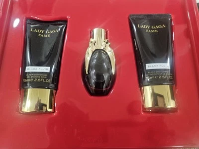 Lady Gaga "Fame"  BLACK FLUID  3pc set: Perfume, Shower Gel & Body Lotion - Image 1 of 4
