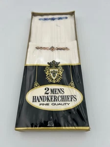 Vintage Herren Brandneu Feine Qualität Taschentücher 2er Set Versiegelte Box Neu aus altem Lagerbestand - Bild 1 von 2