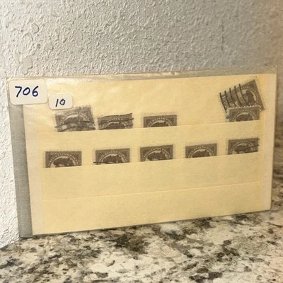 US Stamps Scott 706 1.5c 1932 Washington bicentennial Used Lot Of 10 - Image 1 of 3