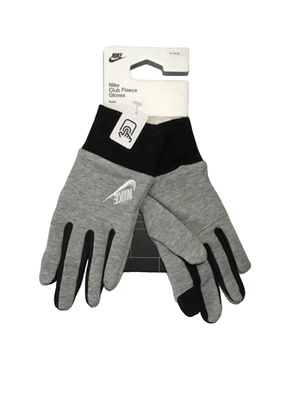 Nike Big Kid's Club Gloves Medium Grey/Black Fleece 2.0 Tech-Touch NEW - Image 1 of 4