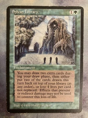 Sylvan Library English First Edition MTG Forest Wisdom Card Game Rare - Image 1 of 4