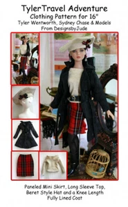 Vestiti per bambola avventura da viaggio modello da cucire per Tyler, Tonner - Foto 1 di 2