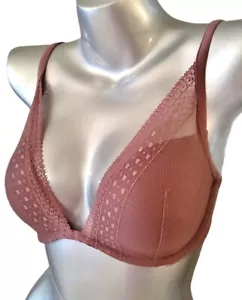 Reggiseno a tuffo imbottito leggermente foderato Victorias Secret Incredible nuovo con etichette pizzo rosa 34D - Foto 1 di 4