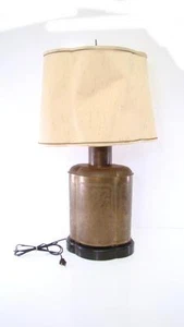 VINTAGE  LAMP HOLLYWOOD REGENCY ARTEMIS STUDIOS FINIAL BRASS INLAY TABLE LAMP - Picture 1 of 1