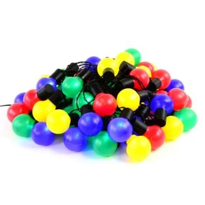 Lichterkette 50 LED bunt Partybeleuchtung Ø 5 cm Party Beleuchtung außen Trafo - Bild 1 von 4