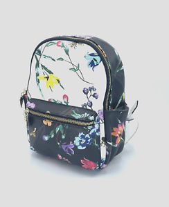 Betsey Johnson Women's Mini Backpack Purse Black Floral Multicolor