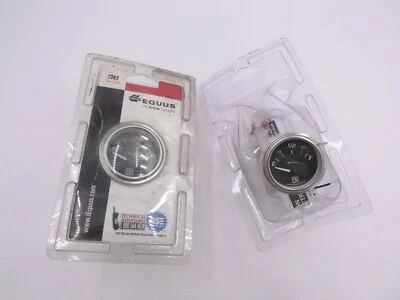 Paquete de 2 indicadores de nivel de combustible Equus de 2" cromados con esfera negra 7362 Foto 1 de 3