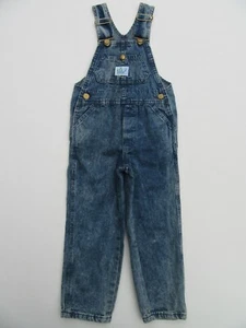 Kids Overall Blue Jeans 4s Boys Girls Denim Jumper Childs Acid Wash Farm Pants - Picture 1 of 11
