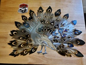 Pfau Metall Wandbild Plasmaschnitt Wohndeko Geschenkidee  - Bild 1 von 2