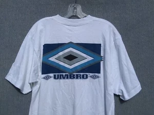 VTG NWT 90s UMBRO T-Shirt USA Made Soccer Blue Diamond Logo RUNS SMALL VTG SZ L - Picture 1 of 6