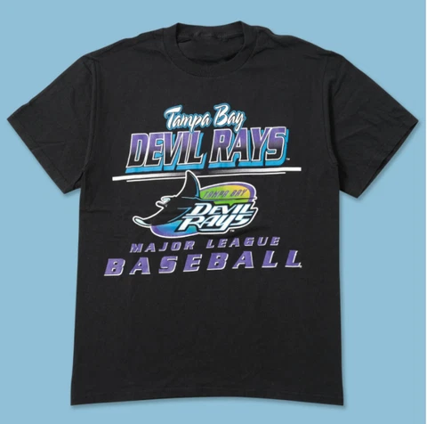 Tampa Bay Rays 1998 Graphic Logo Team Baseball T-Shirt Gift For Fans Black Cover