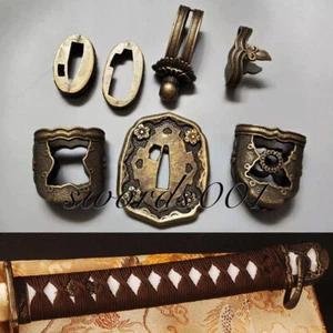 Alloy Sakura Fittings + Handle For Japanese Officer's Katana Sword Gunto - Picture 1 of 1