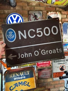 NC500 Scotland Roadtrip Sign Rusty Weathered Worn Campervan Camping Travel - Picture 1 of 1