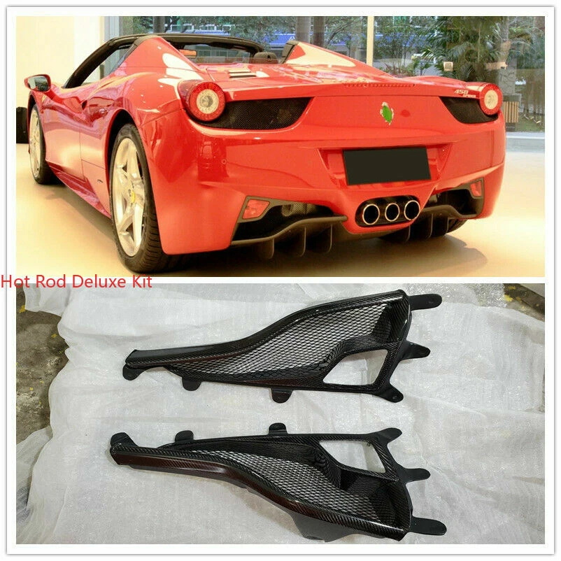 Carbon Fiber Rear Fog Light Diffuser Surround For Ferrari 458 Italia Spider - Imagen 1 de 4