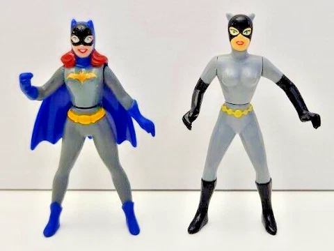 Batman The Animated Series McDonalds Catwoman Batgirl Lot Of 2 Figures 3.5 Inch Cover