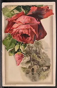Bellissima cartolina Winsch rosa rossa pieghevole si apre per auguri di compleanno - Foto 1 di 3