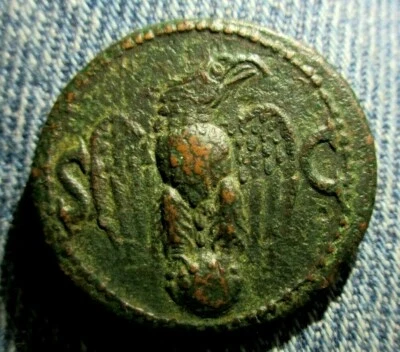 ESCASA MONEDA ROMANA ANTIGUA DIVUS AUGUSTUS PATER 30 mm póstuma (22-30 dC) #198 Foto 1 de 4