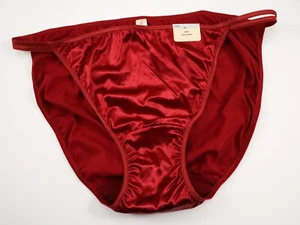 1 NEW Cacique VTG Second Skin Satin Hi-Cut String Bikini Panty Size 14 / 16 - Picture 1 of 9
