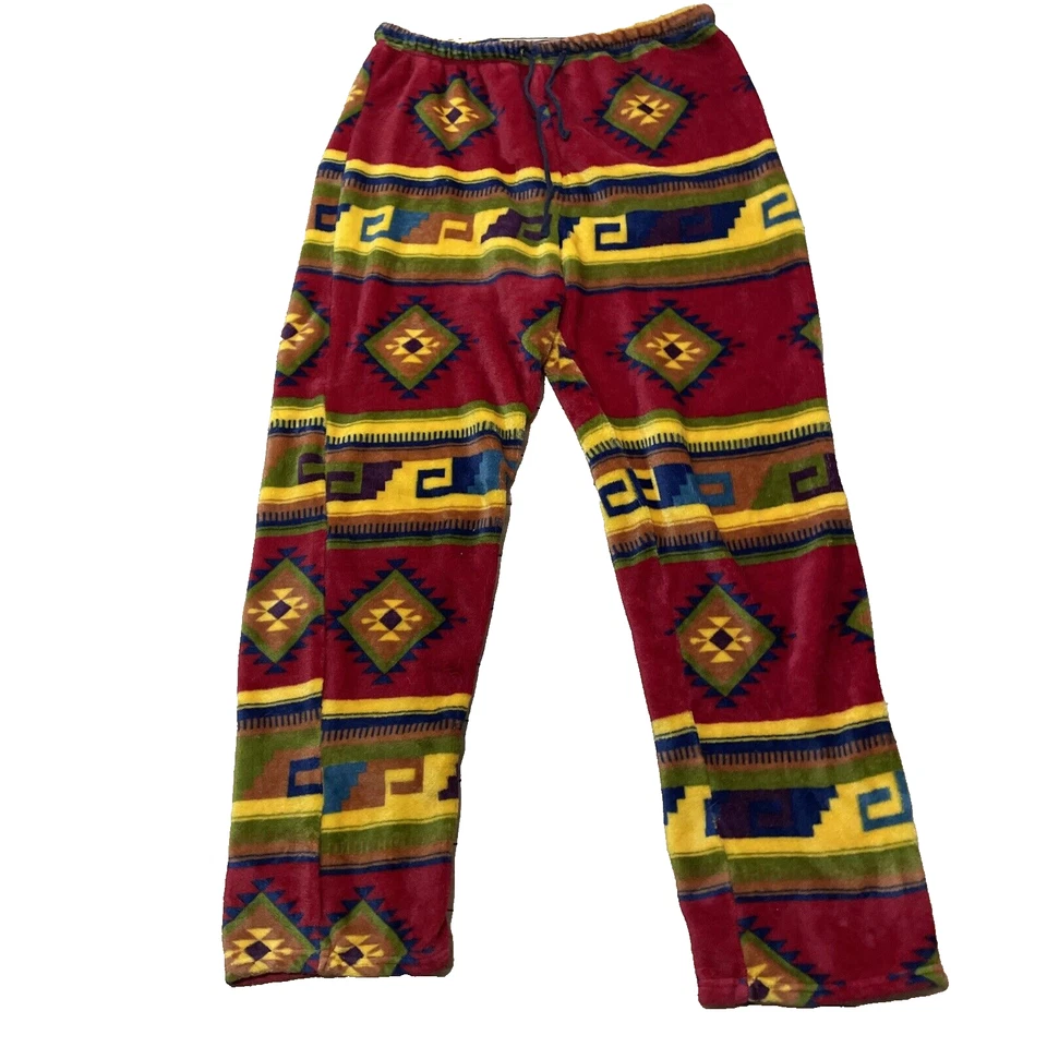 Pantalones de vellón TrailCrest para mujer L salón de felpa azteca multicolor difuso suave 34x30 Foto 1 de 4