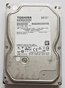 1 TB SATA Toshiba DT01ACA100 HDKPC03A0A02 7.2k 32MB HDD 3.5 " Internal Hard - Picture 1 of 1