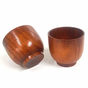 Koreanische traditionelle handgefertigte Holz Soju Tasse, Sake Tasse Schnapsglas (2 Sets) - Bild 1 von 3