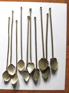 JUEGO MIXTO 10 CUCHARAS DE PAJA DE TÉ HELADO PLATA ESTERLINA 925 3 oz DOBLAS DE VÁSTAGO - Imagen 1 de 7