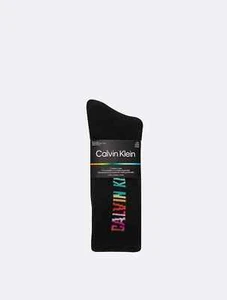 Calvin Klein Uomo (L/XL) - Calze Crew 2 paia Pride Cushion nuove con etichette - Foto 1 di 2