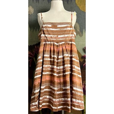 Anthropologie Hutch Bandeau Striped Brown Romper XL - Image 1 of 4