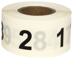 Clear Consecutive Number Stickers 1-10 | 50 Sets | 1" Inch Round - Picture 1 of 3