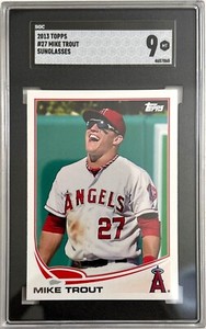 2013 Topps SP Image Variation Shades Mike Trout #27 SGC 9