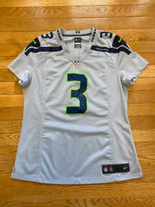 Women’s Sz L Nike Seahawks Wolf Grey Russell Wilson Jersey - Picture 1 of 3