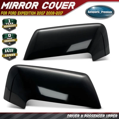 Par de tapas de cubierta de espejo retrovisor superior texturizadas negras para Ford Expedition 2007 2008-2017 Foto 1 de 4