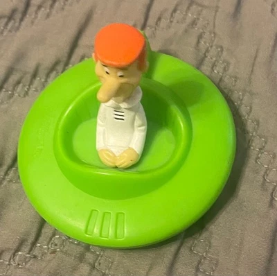 1989 George Jetson em Disco Voador Wendy's Brinquedo Plástico Colecionável sobre Rodas - Imagem 1 de 3