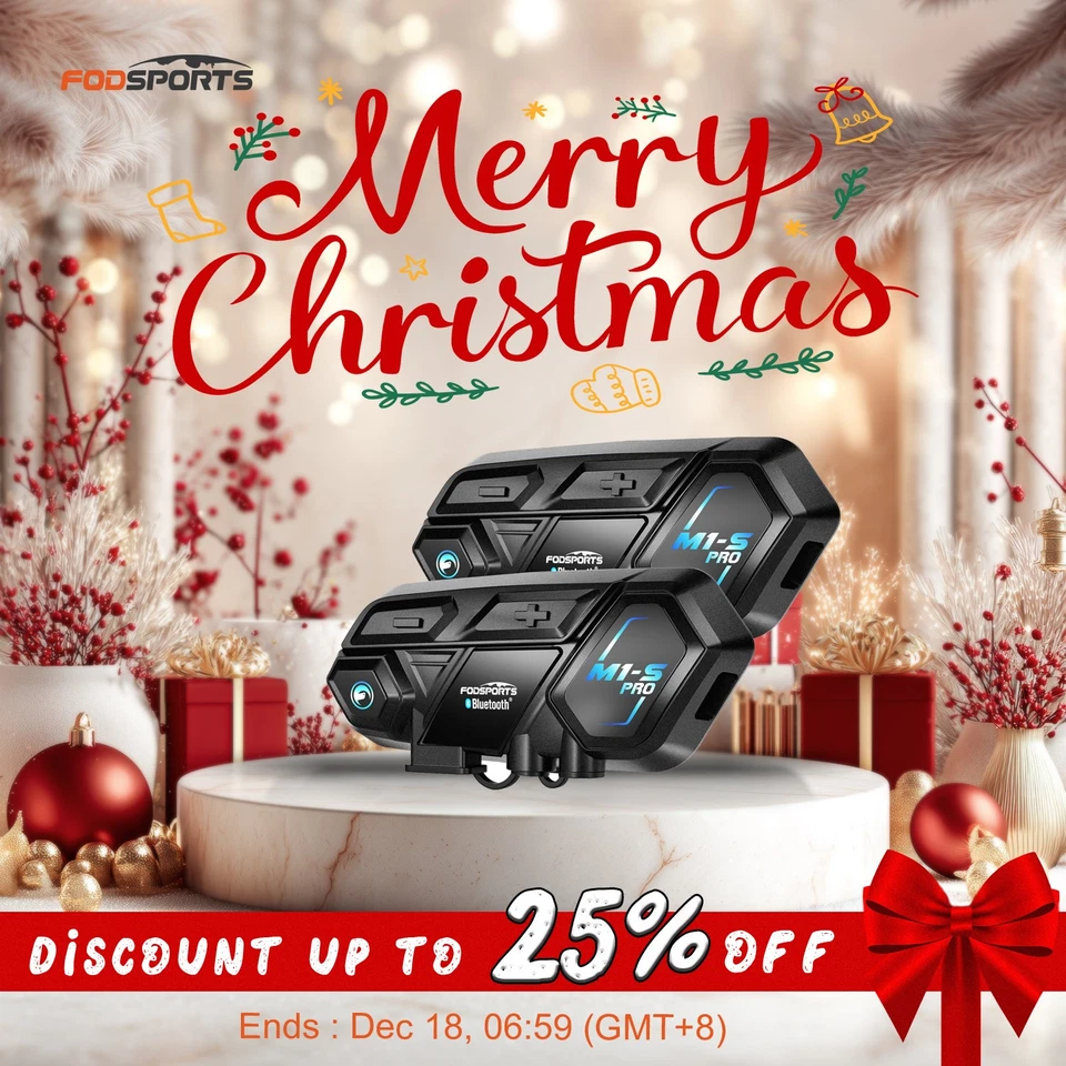 2X M1-S Pro Fodsports Intercom Motorcycle Headset Bluetooth Interphone Helmet AU - image 1 of 4