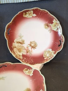 PAAR ALTE DEUTSCHE HERMANN OHME CLAIRON LINE KERAMIK SERVIER KUCHENPLATTEN - Bild 1 von 4