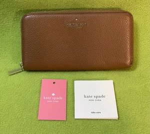 Kate Spade Large Leila Continental Wallet Pebble Leather Warm Gingerbread - Picture 1 of 15