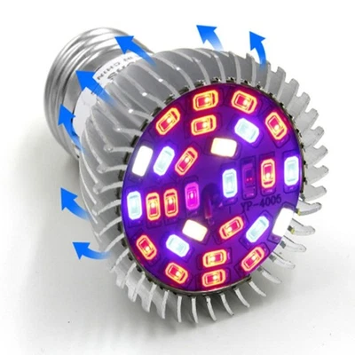 E27 Full Spectrum 28 LED Grow Light Bulb For Hydroponics Veg Flower Plant Lights - Image 1 of 4