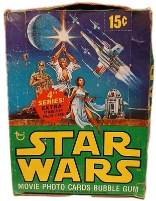 1977 Topps Star Wars Series 4 (Green) Empty Display Box + 2 Wrappers Vintage 🔥 - Image 1 of 4