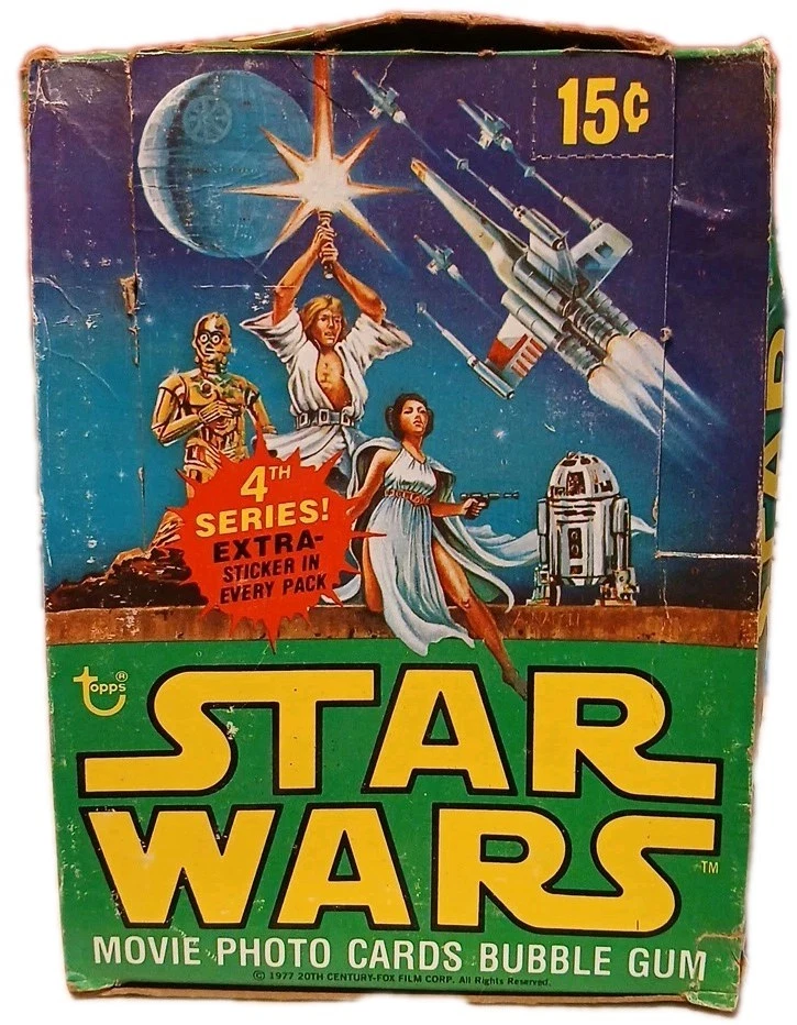 1977 Topps Star Wars Series 4 (Green) Empty Display Box + 2 Wrappers Vintage 🔥 - Image 1 of 4