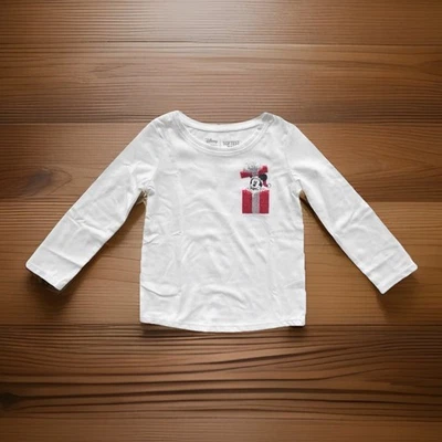 Nueva Camiseta Disney Bebé Niñas Minnie Mouse Navidad Blanca Manga Larga Talla 24M Foto 1 de 4