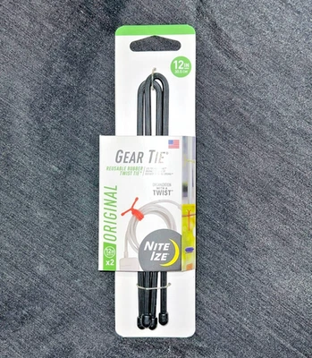 Nite Ize Gear Tie Reusable Rubber Twist Tie - 2-Pack - Original - GT12-01-2R3 - Image 1 of 3
