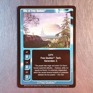 Juego de cartas coleccionables Rifts 2001 **City of Free Quebec 2 Free Quebec - Imagen 1 de 2