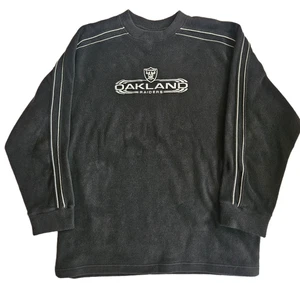VF Imagewear Oakland Raiders Black Long Sleeve Fleece Sweater Long Sleeve Sz XL - Picture 1 of 6