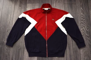 LACOSTE STAND UP COLLAR COLOR BLOCK MENS JACKET FULL ZIP ORIGINAL SIZE 5 LARGE - Picture 1 of 8