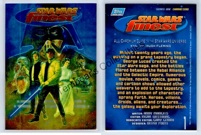 1996 Star Wars Finest💥Topps💥 Full 90 Base Set + Chase + Promo + Wrapper - Image 1 of 4